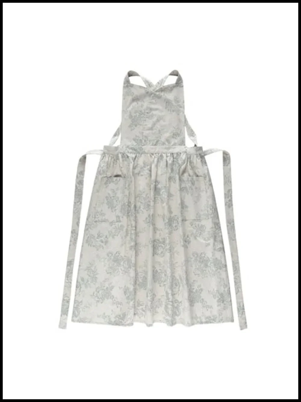 Cotton Linen Blend Adjustable Waist Apron with Pocket for Cooking Baking Garden
